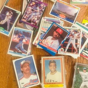 Baseball Trading Card Collection, small collectible bat and baseball gloved